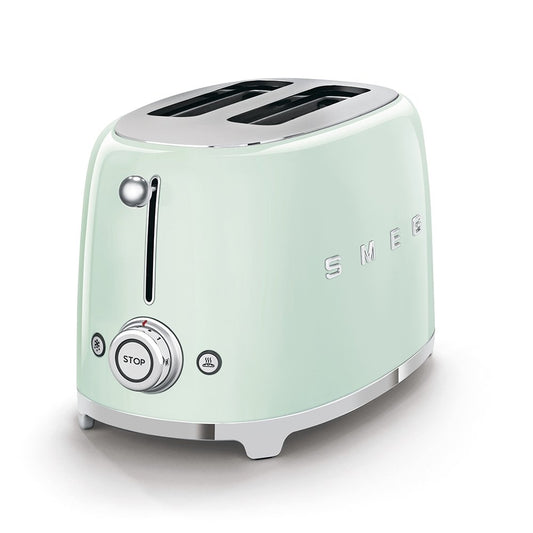 SMEG TSF01PGUK 50's Style 2 Slice Toaster, 31cm Wide - Pastel Green | Atlantic Electrics