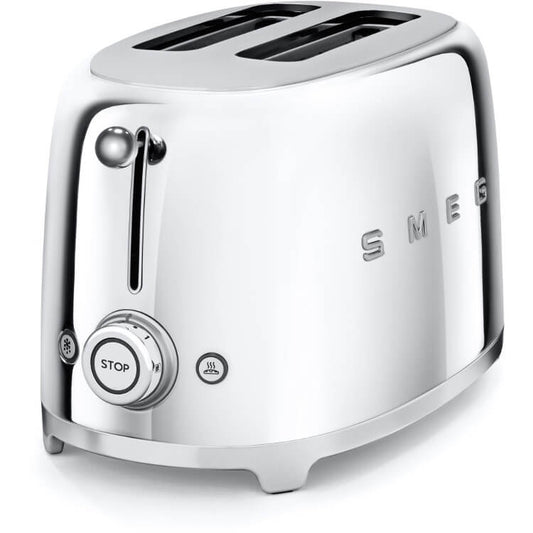 Smeg TSF01SSUK 50S Retro Style 2 Slice Toaster - Chrome Silver | Atlantic Electrics