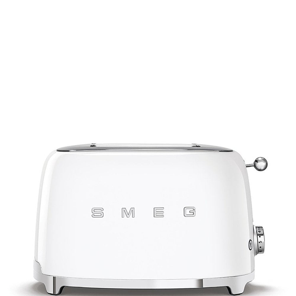 SMEG TSF01WHUK Retro Style 2 Slice Toaster, 31cm Wide - White | Atlantic Electrics