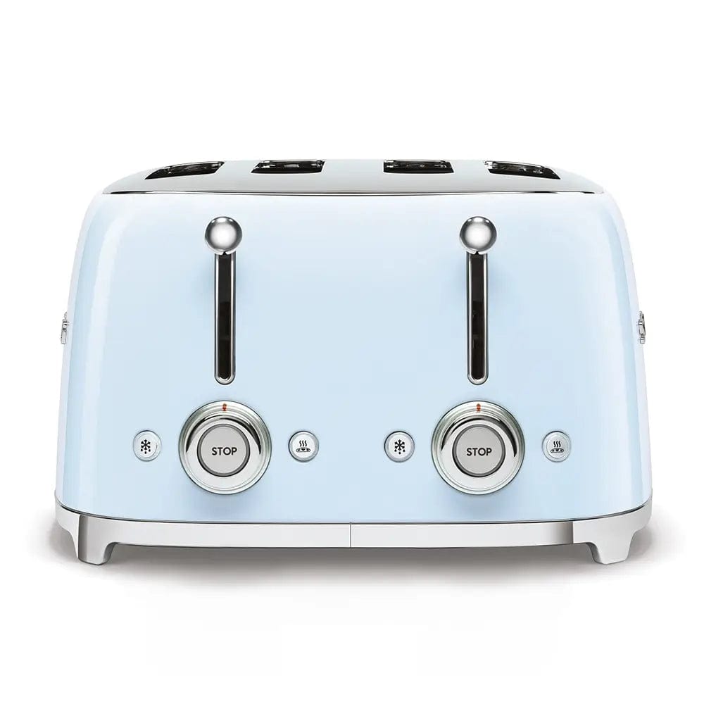 Smeg TSF03PBUK 50's Style Toaster, 4 Slice, 30cm Wide - Pastel Blue | Atlantic Electrics - 39478453862623 