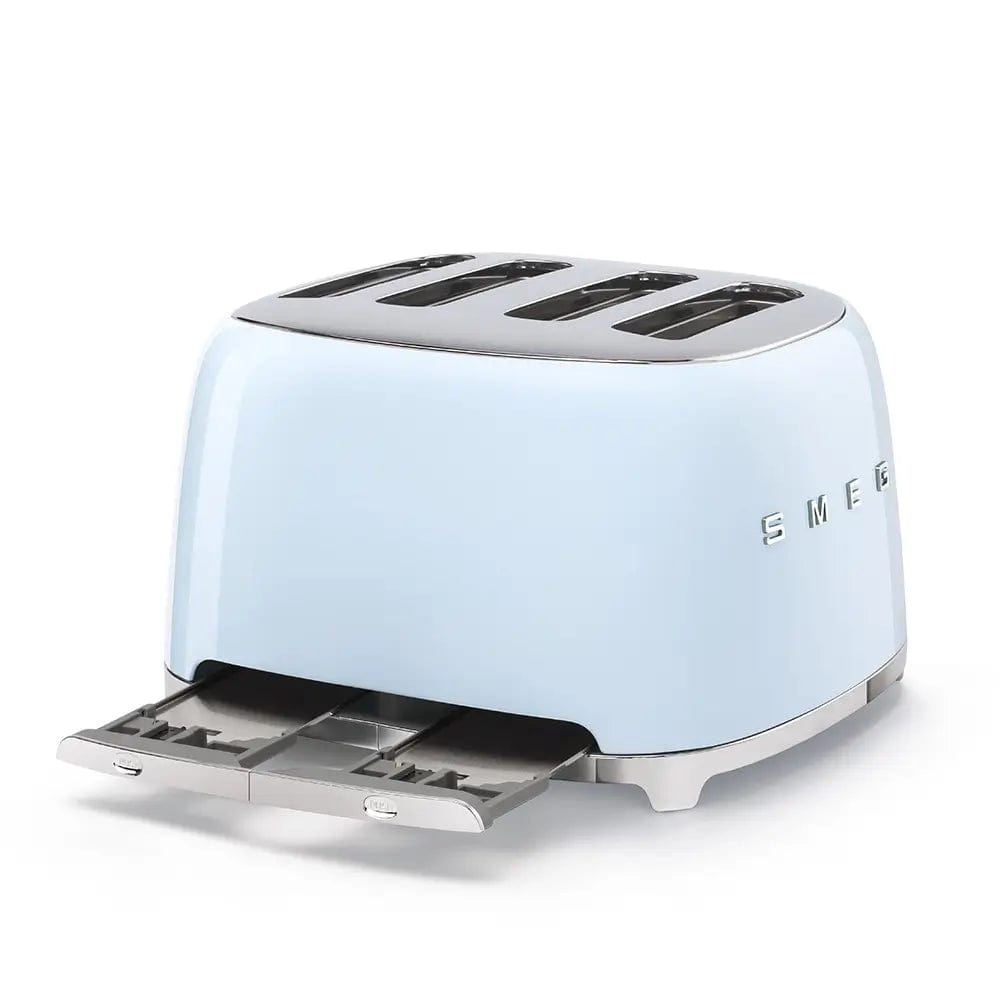 Smeg TSF03PBUK 50's Style Toaster, 4 Slice, 30cm Wide - Pastel Blue | Atlantic Electrics - 39478453895391 