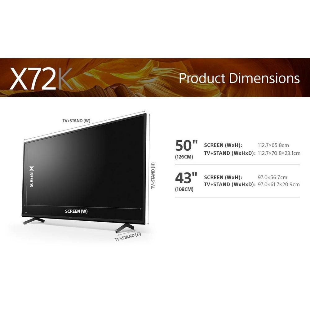 Sony KD43X72KPU 43" 4K Ultra HD HDR Android TV | Atlantic Electrics - 39478471295199 