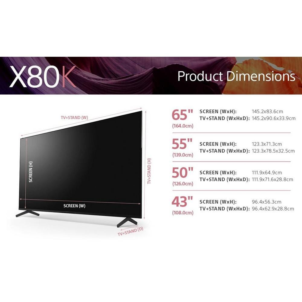 Sony KD55X80KU 55" 4K Ultra HD HDR Google TV | Atlantic Electrics - 39478496231647 