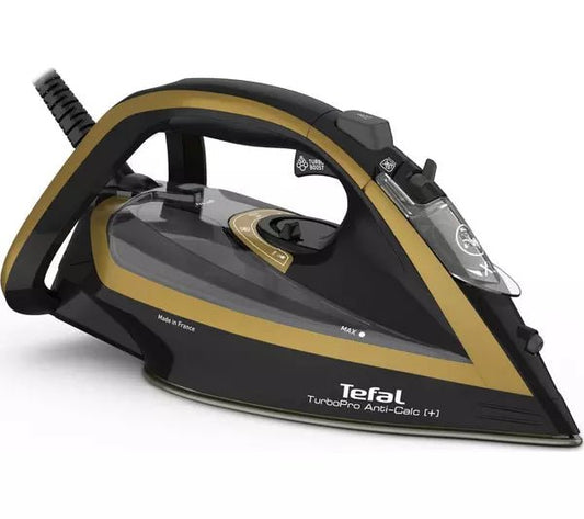 Tefal FV5696G0 Ultimate Turbo Pro Anti-Scale Steam Iron - Black & Gold | Atlantic Electrics