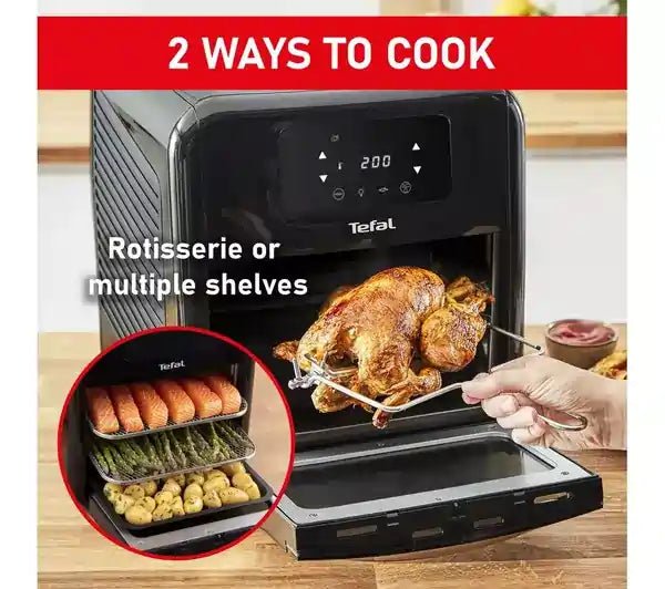 Tefal FW501827 EasyFry 9 in 1 Air Fryer Oven Grill & Rotisserie 11L - Black | Atlantic Electrics