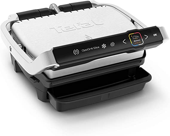 Tefal GC750D40 OptiGrill Elite GC750D40 Intelligent Health Grill, 12 Automatic Settings, Black/Stainless steel, Smart, 2000W, 4-6 portions | Atlantic Electrics - 39502053572831 