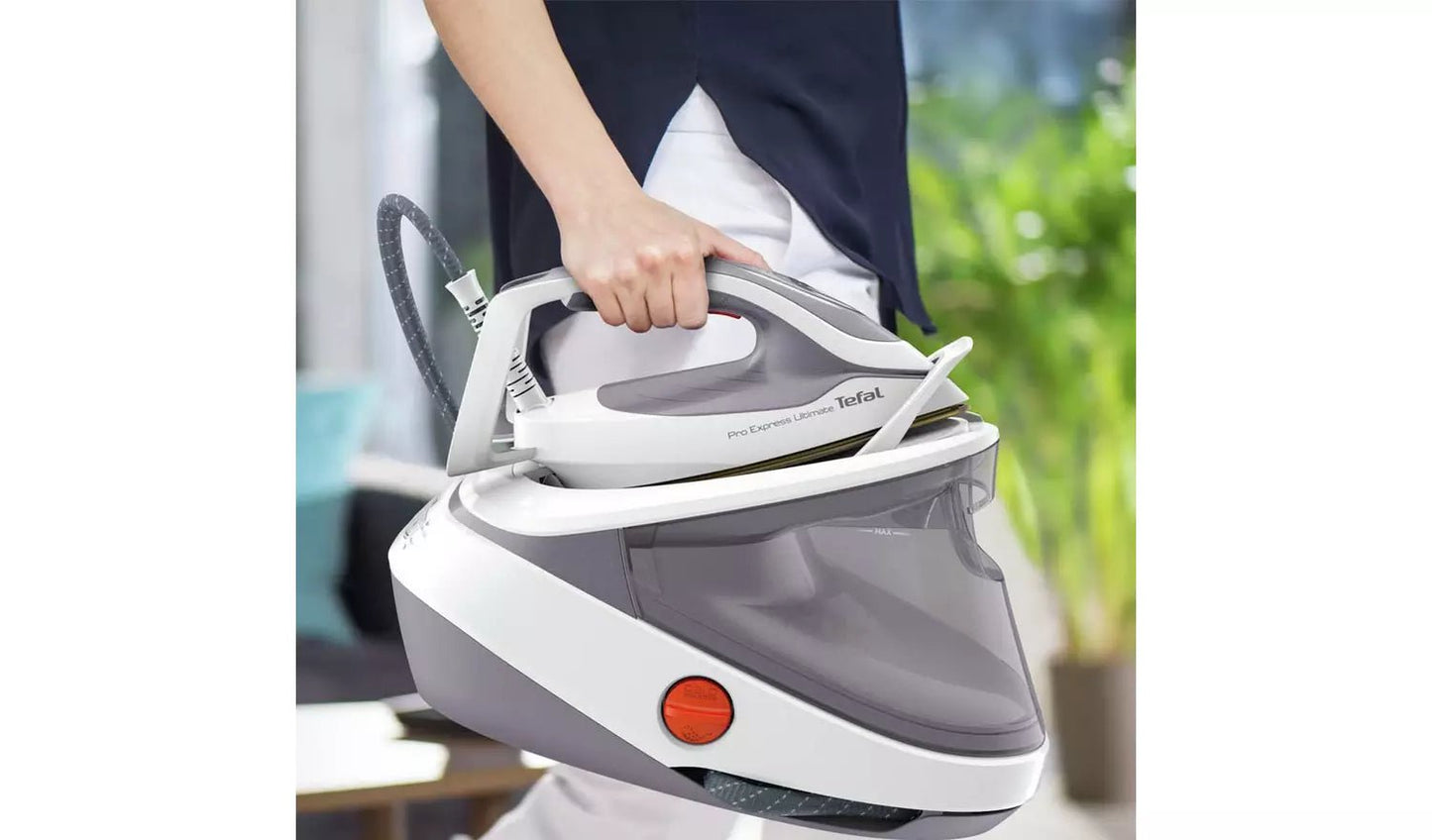 Tefal GV9713G0 Pro Express Ultimate II Steam Generator Iron Dove Grey & White - | Atlantic Electrics