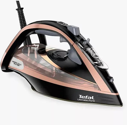 Tefal Ultimate Pure FV9845 3100 Watt Iron - Black / Rose Gold | Atlantic Electrics