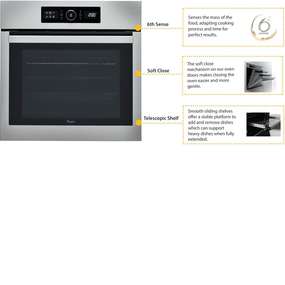 Whirlpool AKZ96230IX Touch Control Electric Built-in Single Fan Oven - Stainless Steel | Atlantic Electrics - 39478521790687 