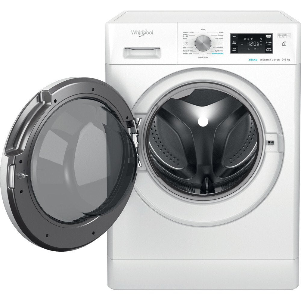 Whirlpool FFWDB964369WV Freestanding Washer Dryer 9kg/6kg 1200 Spin - White | Atlantic Electrics - 40776483242207 