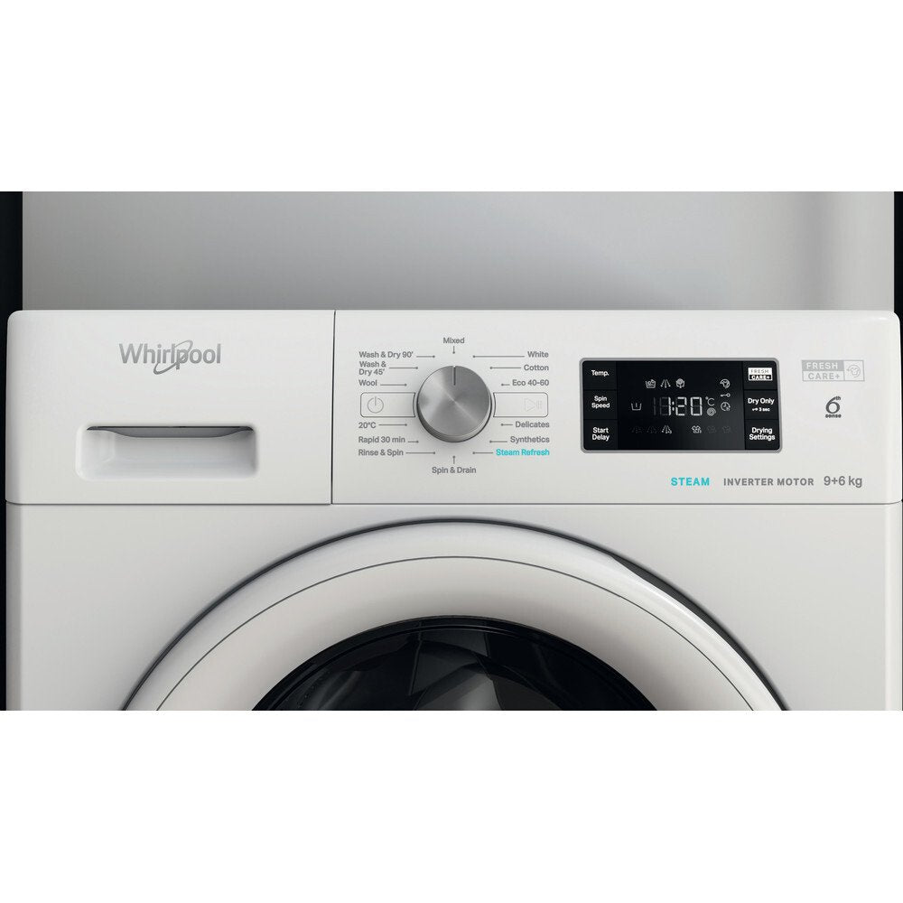 Whirlpool FFWDB964369WV Freestanding Washer Dryer 9kg/6kg 1200 Spin - White | Atlantic Electrics