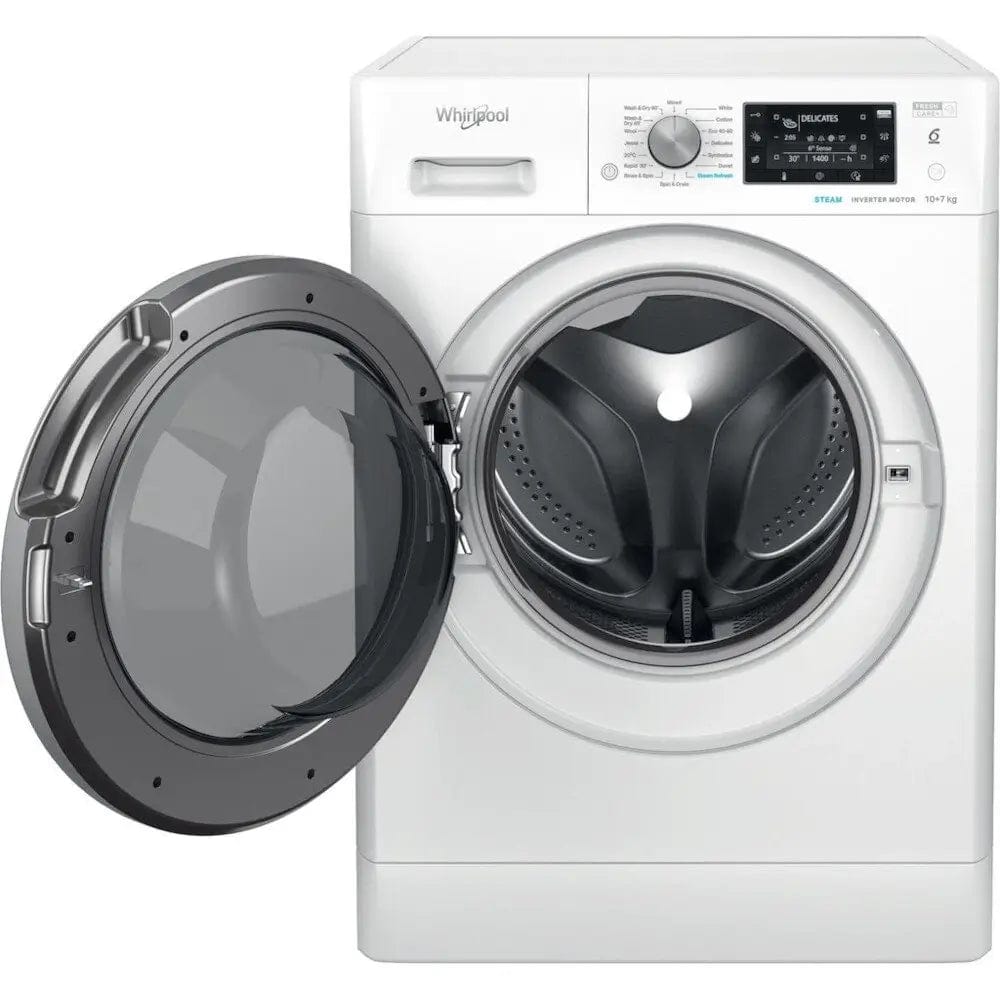 Whirlpool FFWDD1074269BSVUK 10kg/7kg Washer Dryer, 1400 rpm, 60cm Wide - White | Atlantic Electrics - 39478525133023 