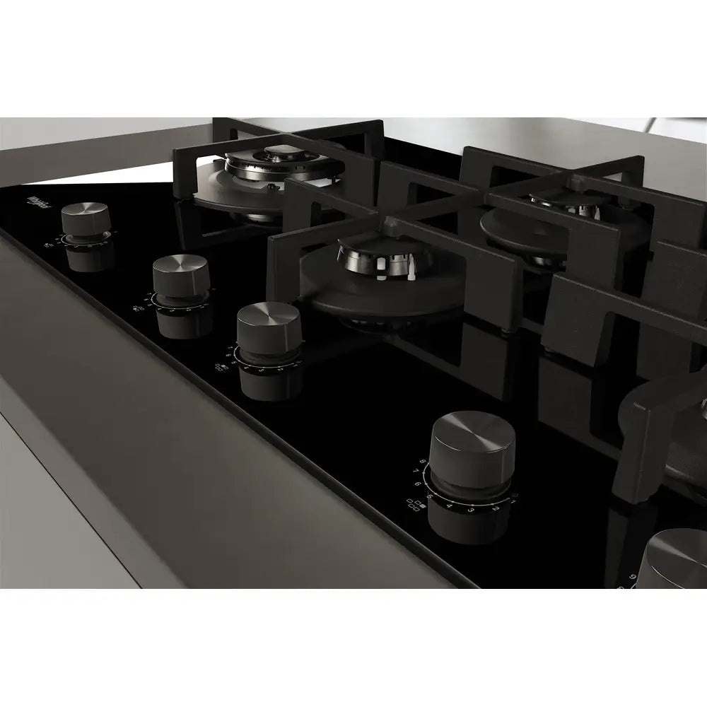 Whirlpool GOWL958NB Gas Hob 5 Burners, 86cm Wide - Black | Atlantic Electrics