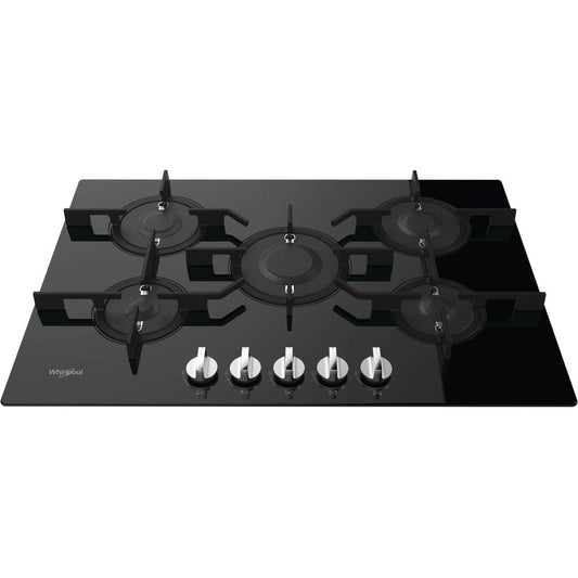 Whirlpool POW75D2NB 75cm Wide Built-In Gas Hob - Black | Atlantic Electrics