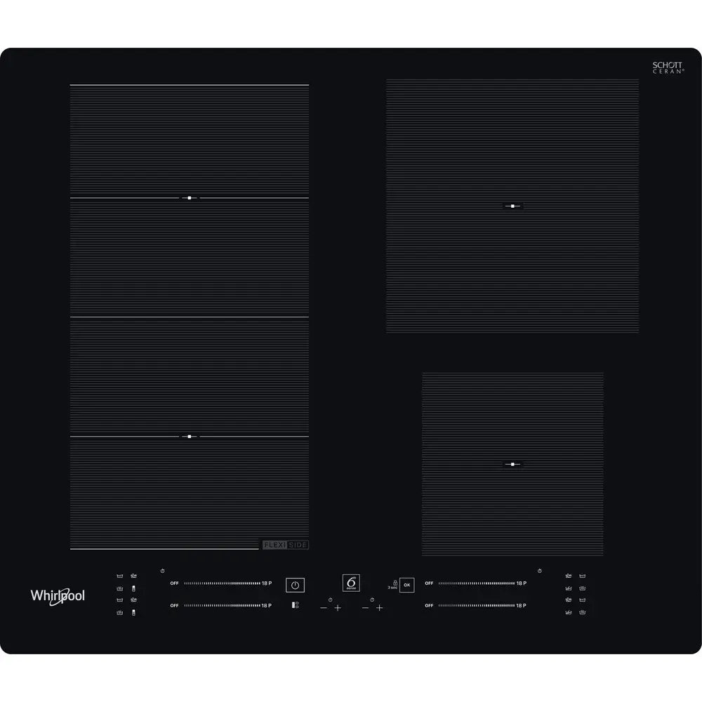 Whirlpool WFS0160NE Induction Hob 4 Zones, 59cm Wide - Black | Atlantic Electrics