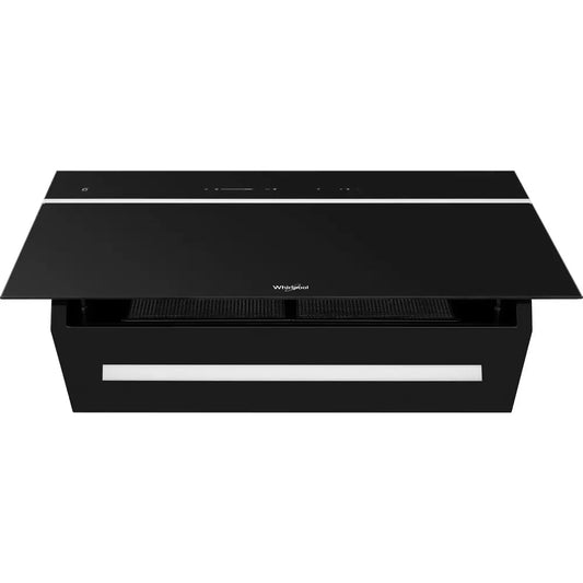 Whirlpool WHVS90FLTCK Wall Mounted Cooker Hood, 89.8cm Wide - Black | Atlantic Electrics