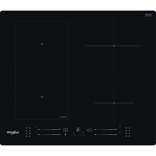 Whirlpool WLS7960NE 59cm Wide Built-In Induction Hob, 4 Zones, With Flexicook - Black | Atlantic Electrics