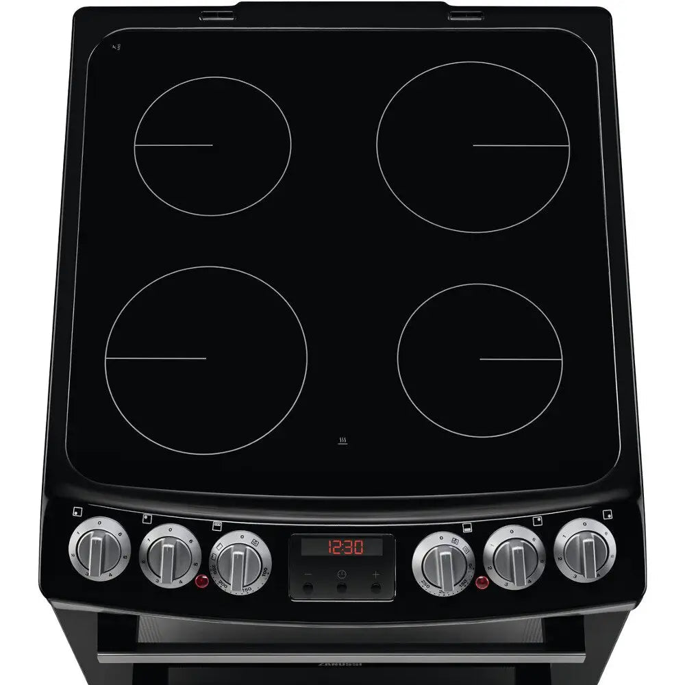 Zanussi ZCV46250XA 55cm Electric Cooker with Ceramic Hob - Stainless Steel | Atlantic Electrics - 41338881966303 