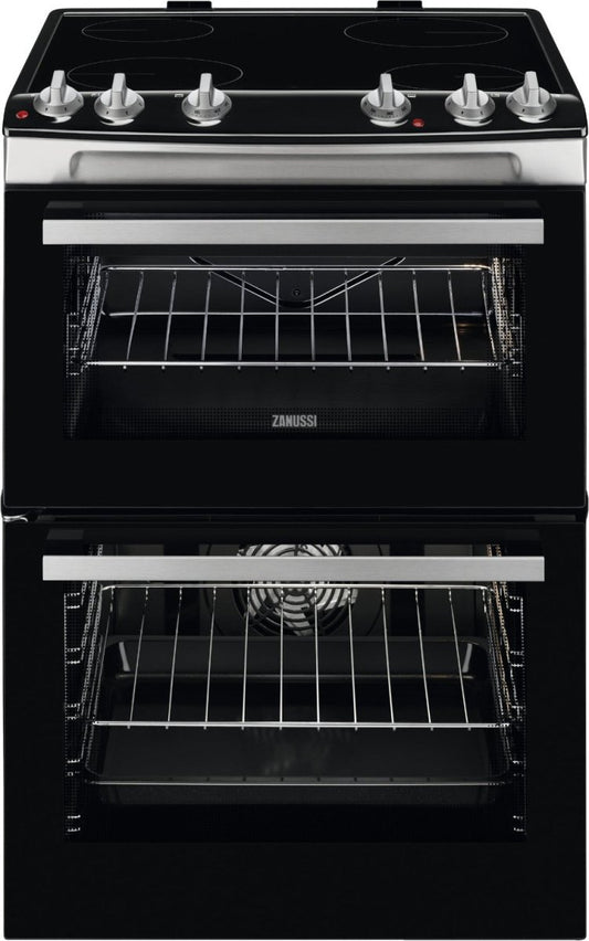 Zanussi ZCV66050XA 60cm Electric Cooker with Ceramic Hob - Stainless Steel | Atlantic Electrics