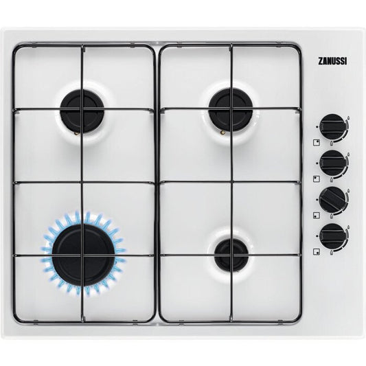 Zanussi ZGNN640W 60cm Gas Hob - White | Atlantic Electrics