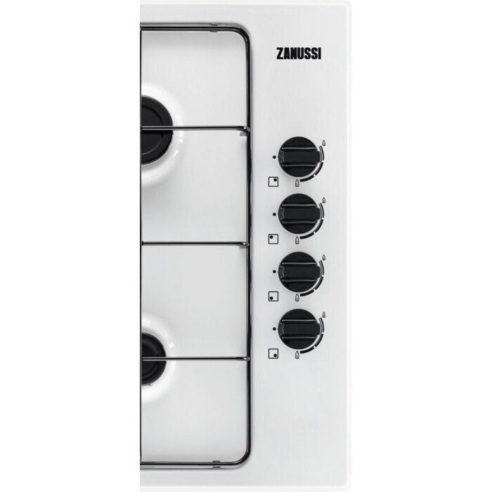 Zanussi ZGNN640W 60cm Gas Hob - White | Atlantic Electrics - 40157565714655 