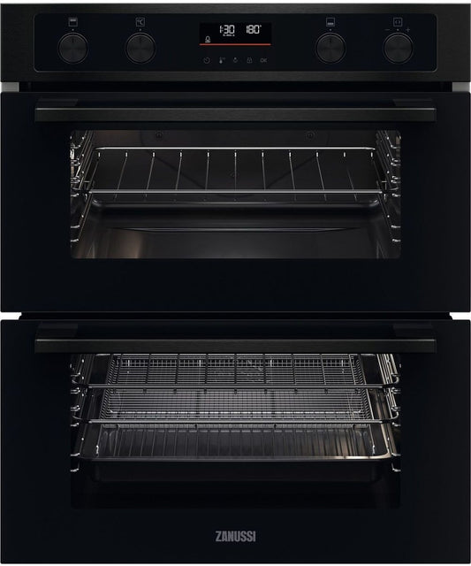 Zanussi ZPCNA7KN AirFry Built Under Electric Double Oven - Black | Atlantic Electrics