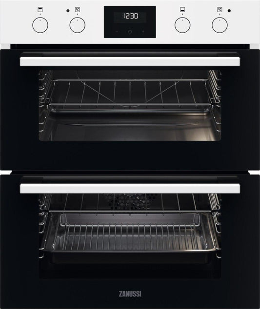 Zanussi ZPHNL3W1 45L Built Under Electric Double Oven - White | Atlantic Electrics