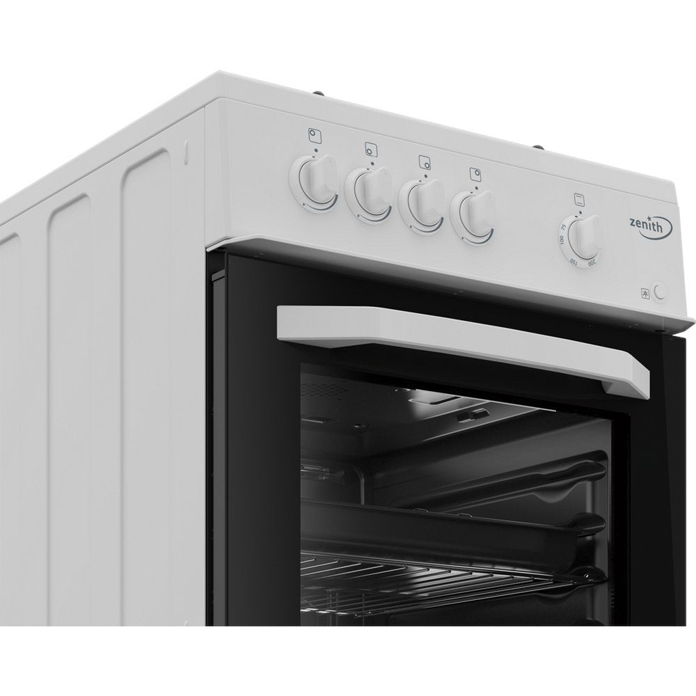 Zenith ZE501W 50cm Single Oven Gas Cooker with Gas Hob - White | Atlantic Electrics